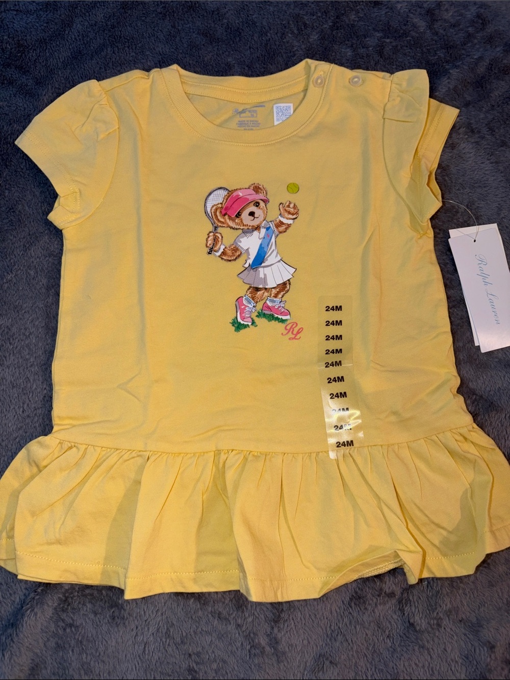 Ralph Lauren Yellow Tennis Bear Ruffle Dress